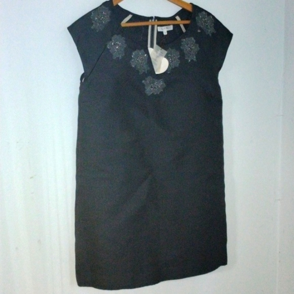 By TiMo  beaded shift silk blend dress NWT